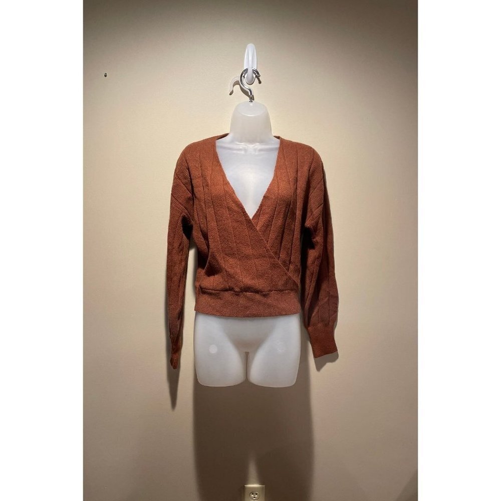XS Leith‎ Faux Wrap Sweater Top